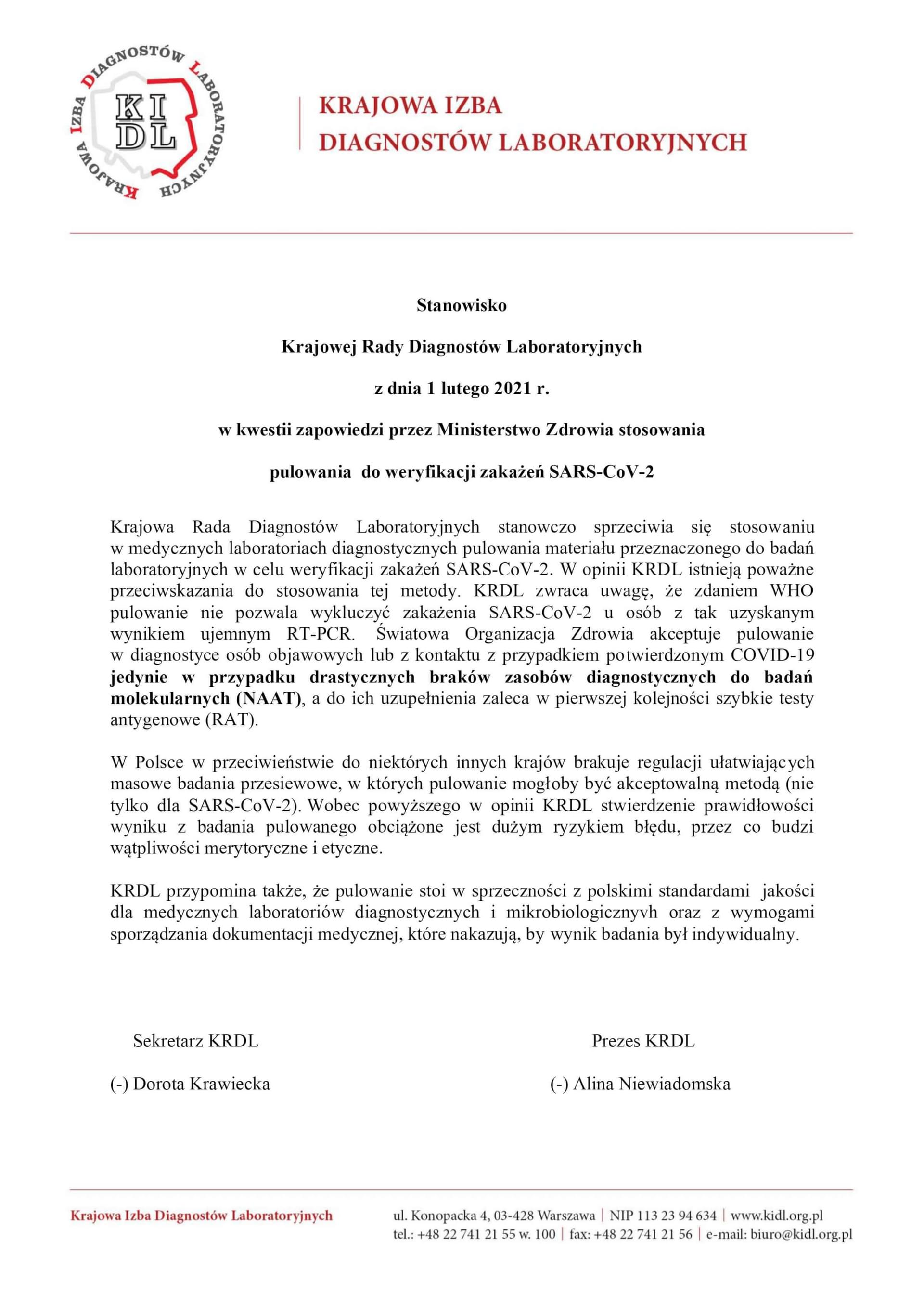 stanowisko KRDL