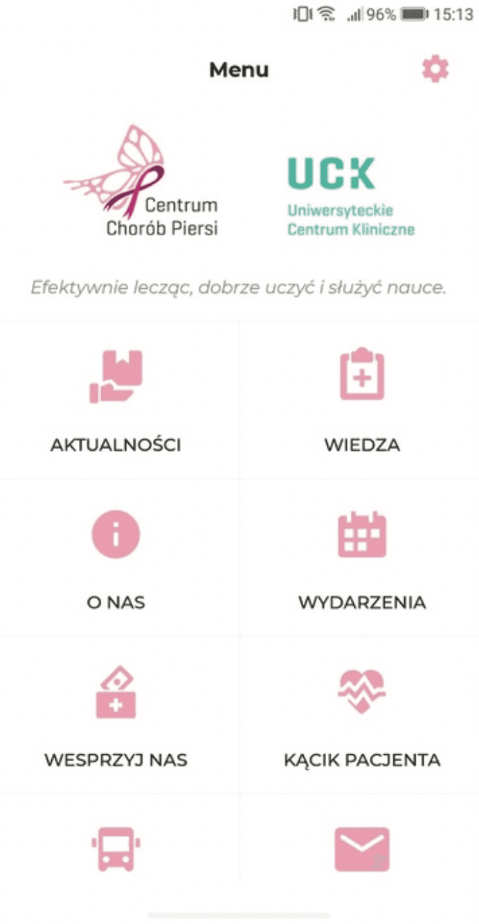 aplikacja centrum chorób piersi