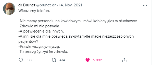 dr Brunet, twitter, pandemia COVID-19