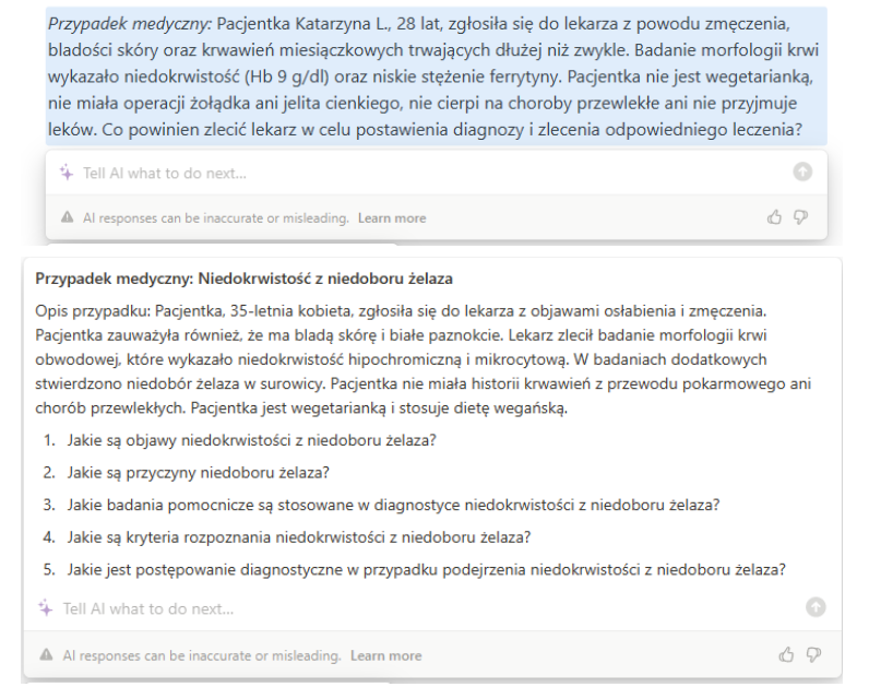 Notion AI - generowanie przypadków klinicznych