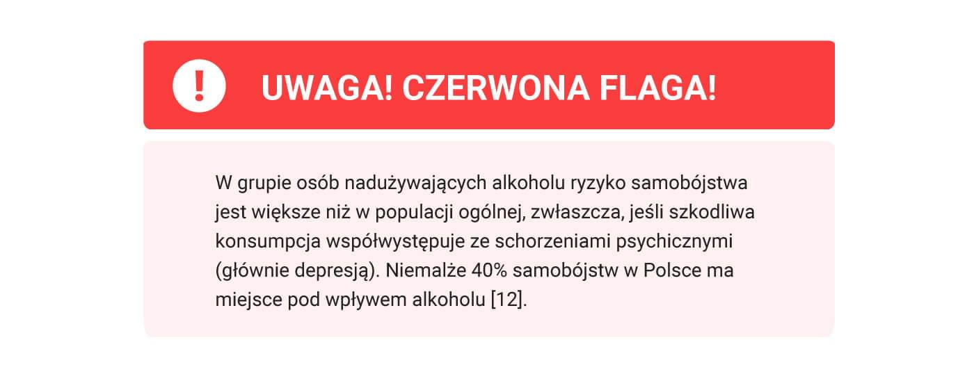 ryzyko samobójstwa nadużywanie alkoholu