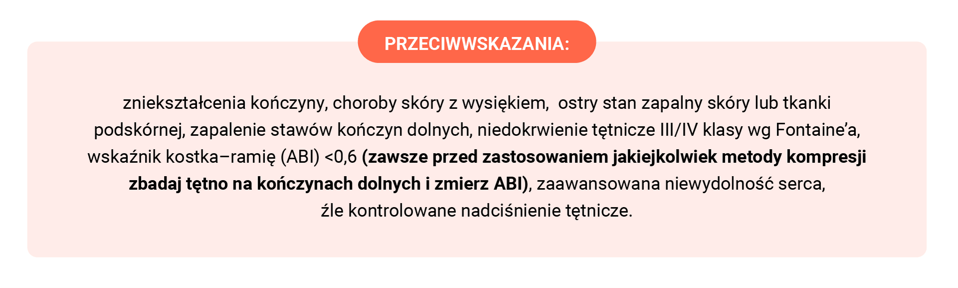 Przeciwskazania do terapii uciskowej