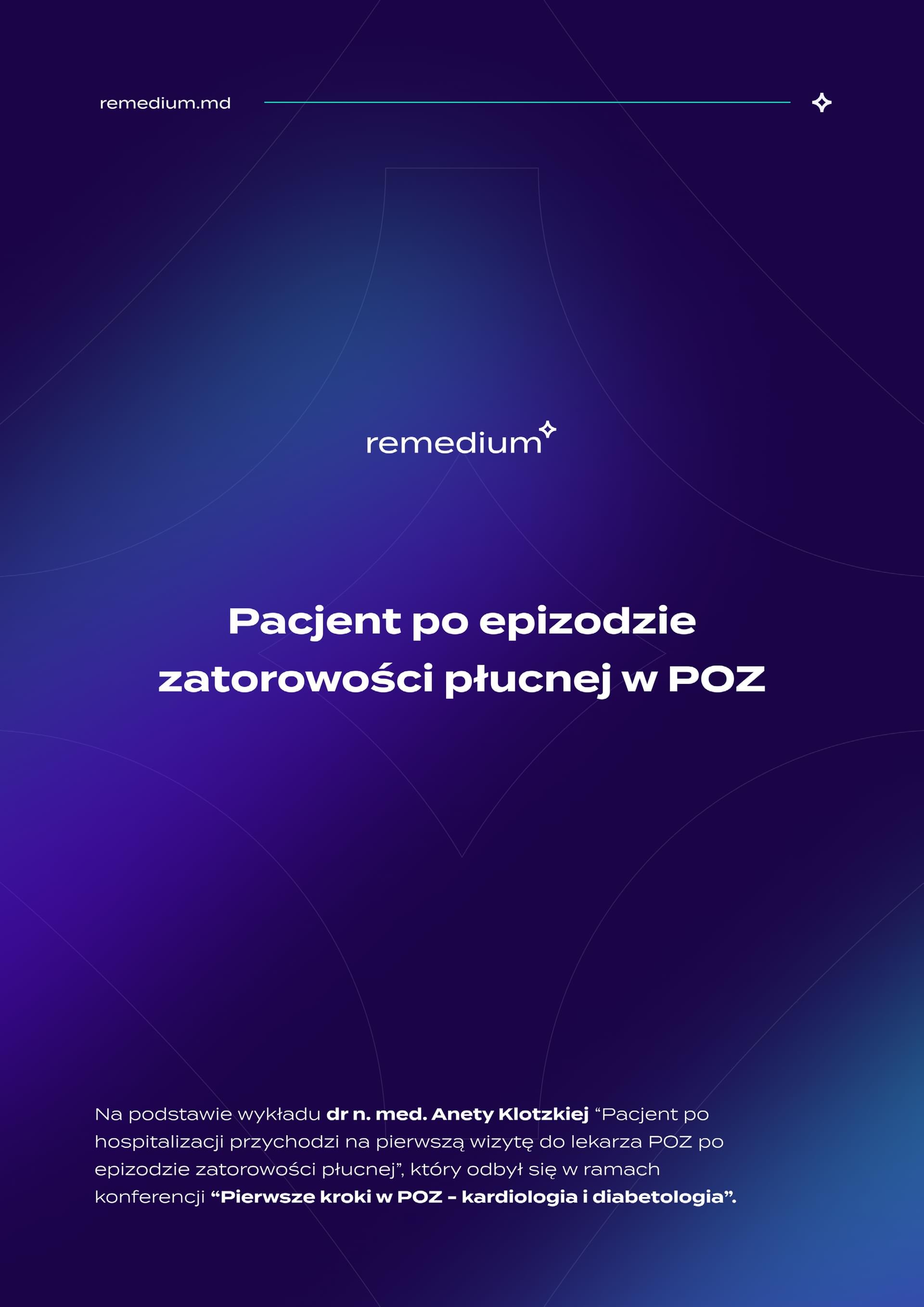 Okładka -- ebook "Pacjent po epizodzie zatorowości  płucnej w POZ"