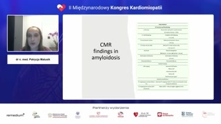 Dodatkowe cechy rezonansu magnetycznego sugerujące amyloidozę