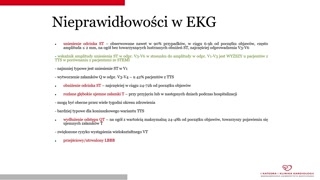 Zmiany w EKG i markery laboratoryjne