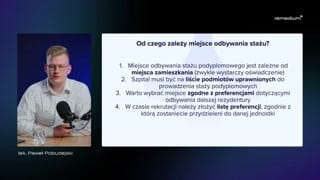 Wybór miejsca stażu i kryteria rekrutacji