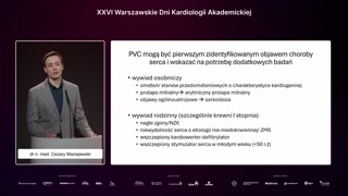 Wzorce EKG wskazujące na arytmię z prawej i lewej komory